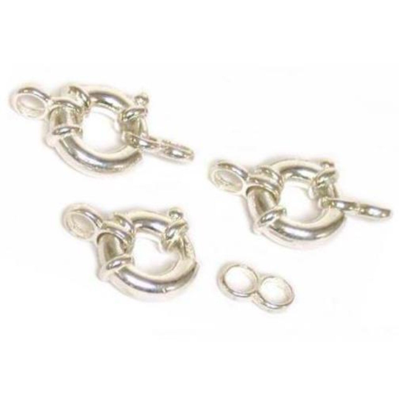 3 Sterling Silver Bolt Spring Ring Toggle Clasp 12mm